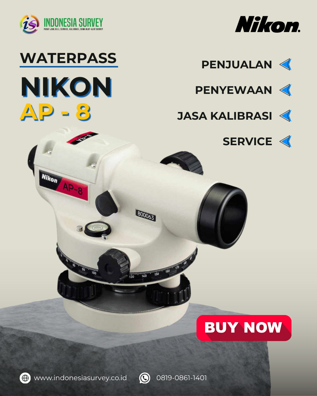 Sewa Waterpass Auto Level Nikon AP-8